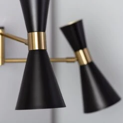 Edit Jigger 2 Arm Wall Light - Black & Gold -Home Lighting Store E1385 03