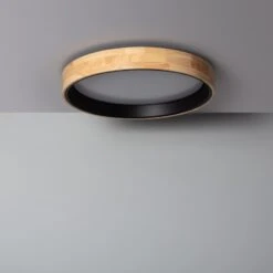 Edit Dari Round 30W Colour LED Flush Ceiling Light - Wood & Black -Home Lighting Store E1455 02