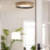 Edit Dari Round 30W Colour LED Flush Ceiling Light - Wood & Black