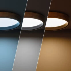 Edit Dari Round 30W Colour LED Flush Ceiling Light - Wood & Black -Home Lighting Store E1455 55