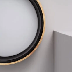 Edit Dari Round 30W Colour LED Flush Ceiling Light - Wood & Black -Home Lighting Store E1455 57