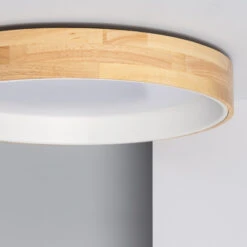 Edit Dari Round 30W Colour LED Flush Ceiling Light - Wood & White -Home Lighting Store E1456 56