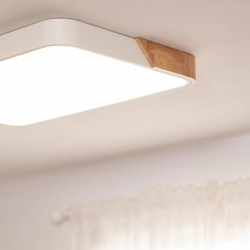 Edit Dari Rectangular 30W White Selectable LED Flush Ceiling Light - White & Wood 3 Edit Dari Rectangular 30W White Selectable LED Flush Ceiling Light - White & Wood - Image 3