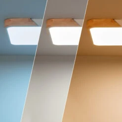 Edit Dari Rectangular 30W White Selectable LED Flush Ceiling Light - White & Wood 11 Edit Dari Rectangular 30W White Selectable LED Flush Ceiling Light - White & Wood -Home Lighting Store E1458 55