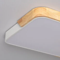 Edit Dari Rectangular 30W White Selectable LED Flush Ceiling Light - White & Wood 9 Edit Dari Rectangular 30W White Selectable LED Flush Ceiling Light - White & Wood -Home Lighting Store E1458 56