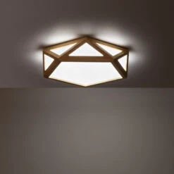 Edit Altigen 20W CCT Selectable LED Flush Geometric Ceiling Light - Wood -Home Lighting Store E1517 55
