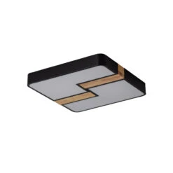Edit Brusk 35W CCT Selectable LED Flush Ceiling Light - Black & Wood -Home Lighting Store E1522 02