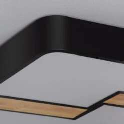 Edit Brusk 35W CCT Selectable LED Flush Ceiling Light - Black & Wood -Home Lighting Store E1522 56