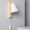 Edit Mysen Wall Light With Plug - White & Wood