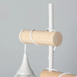 Edit Monah 2 Light Floor Lamp - White And Wood -Home Lighting Store E2712 007