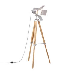 Edit Bioskop Tripod Floor Lamp - Wood -Home Lighting Store E2715 04