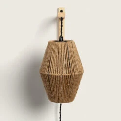 Edit Ikal Rattan Plug In Wall Light - Natural -Home Lighting Store E2837 005