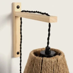 Edit Ikal Rattan Plug In Wall Light - Natural -Home Lighting Store E2837 006