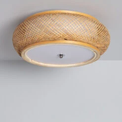Edit Sorolla Flush Bamboo Ceiling Light - Natural