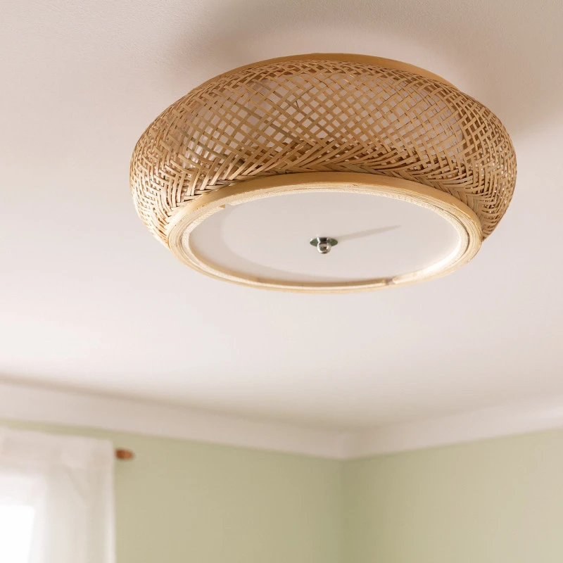 Edit Sorolla Flush Bamboo Ceiling Light - Natural 3 Edit Sorolla Flush Bamboo Ceiling Light - Natural - Image 3