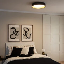 Edit Broadway Round Flush Ceiling Light - Black & Gold -Home Lighting Store E3084 04