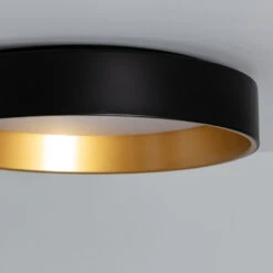Edit Broadway Round Flush Ceiling Light - Black & Gold -Home Lighting Store E3084 06