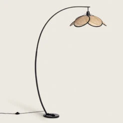 Edit Nirvana Rattan Floor Lamp - Black And Natural
