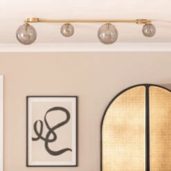 Edit Amatler 4 Light Flush Ceiling Light - Brass -Home Lighting Store E3215 03