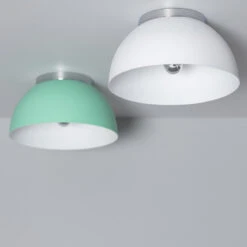 Edit Bosco Flush Ceiling Light - Mint Green & Silver