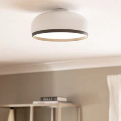 Edit Chander Flush Ceiling Light - White -Home Lighting Store E3222 004