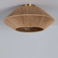 Edit Big Rattan Flush Ceiling Light - Natural