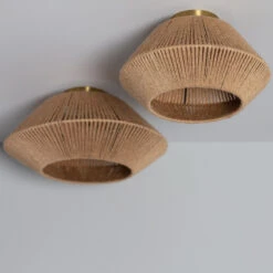 Edit Big Rattan Flush Ceiling Light - Natural -Home Lighting Store E3229 06