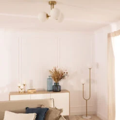 Edit Amatler Flush Ceiling Light - Gold -Home Lighting Store E3238 03