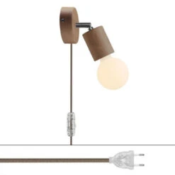 Creative-Cables Wall Light With Plug - Wood